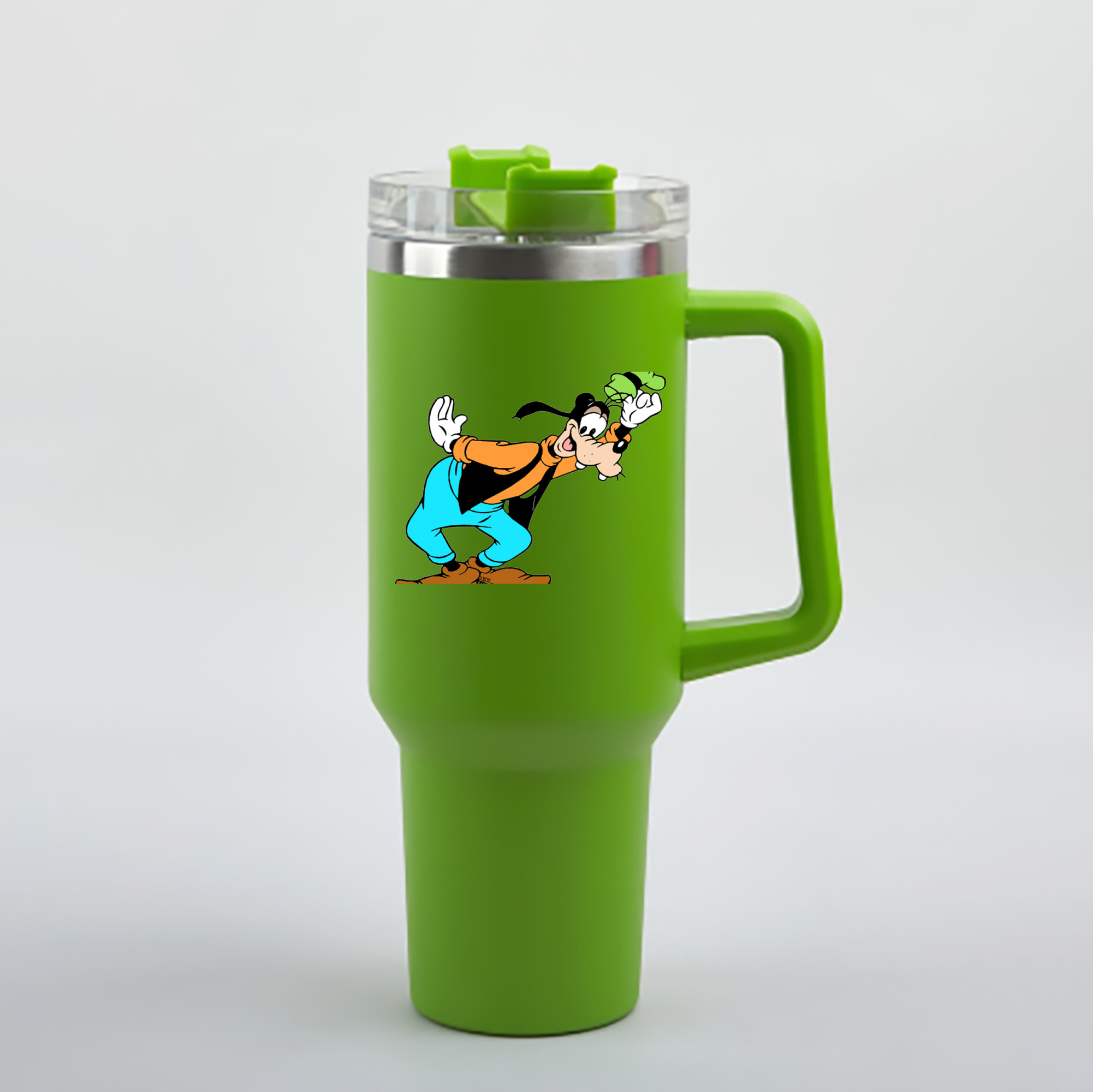 （画像用） ミッキーマウス Mickey Mouse 1200mL車用タンブラー - クリスタルステッカー（プラスチックストロー付き）